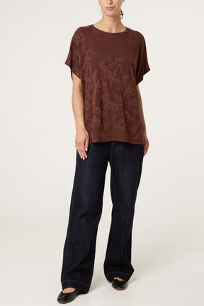Flower Printed Short Sleeve Top