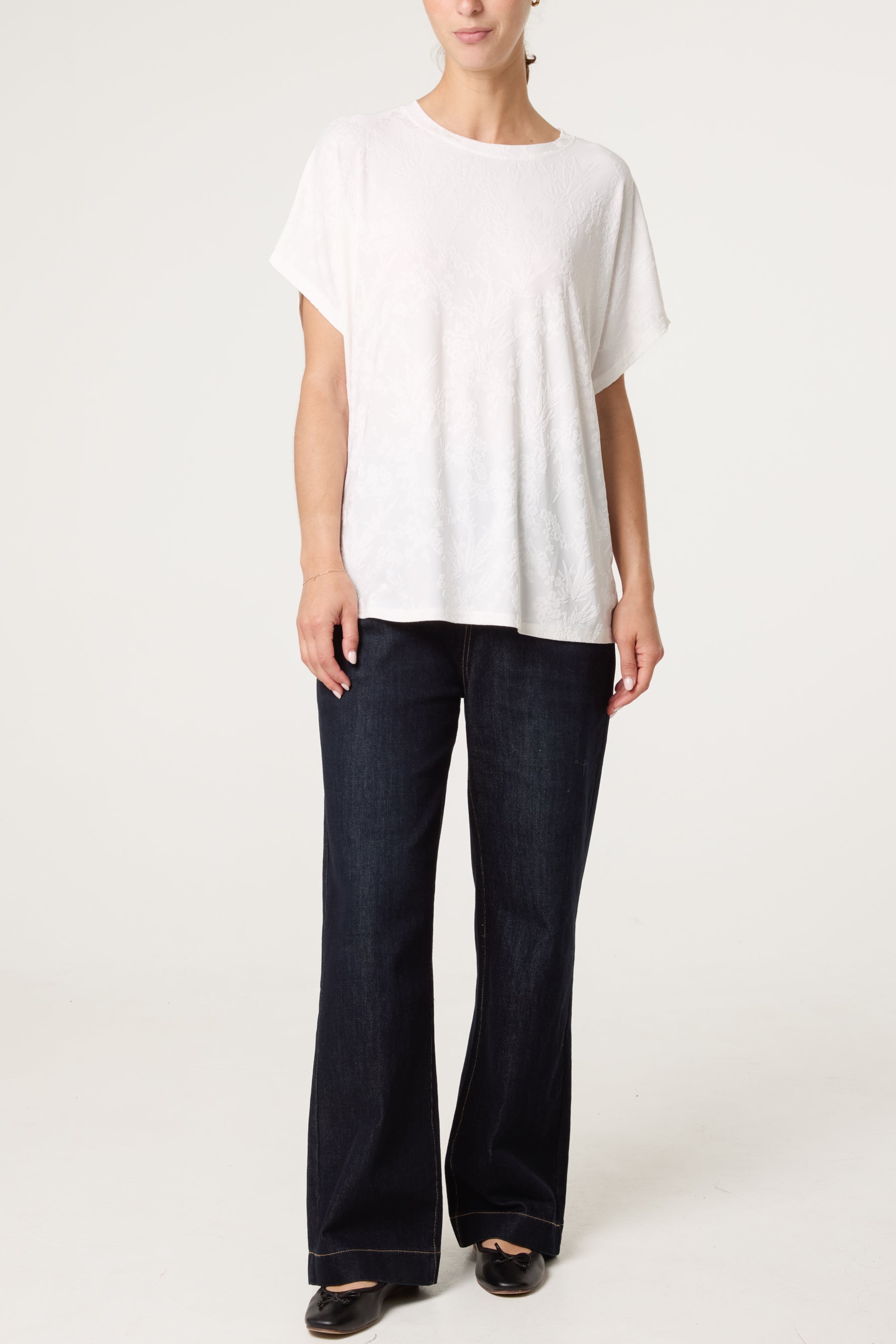 Flower Printed Short Sleeve Top