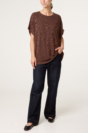 Textured Bubble Printed Short Sleeve Top