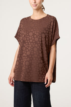 Textured Bubble Printed Short Sleeve Top