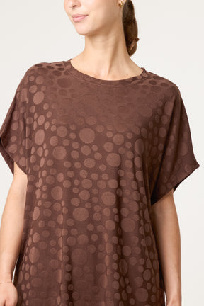 Textured Bubble Printed Short Sleeve Top