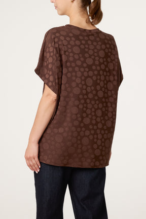 Textured Bubble Printed Short Sleeve Top