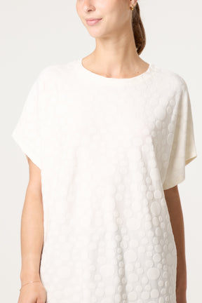Textured Bubble Printed Short Sleeve Top