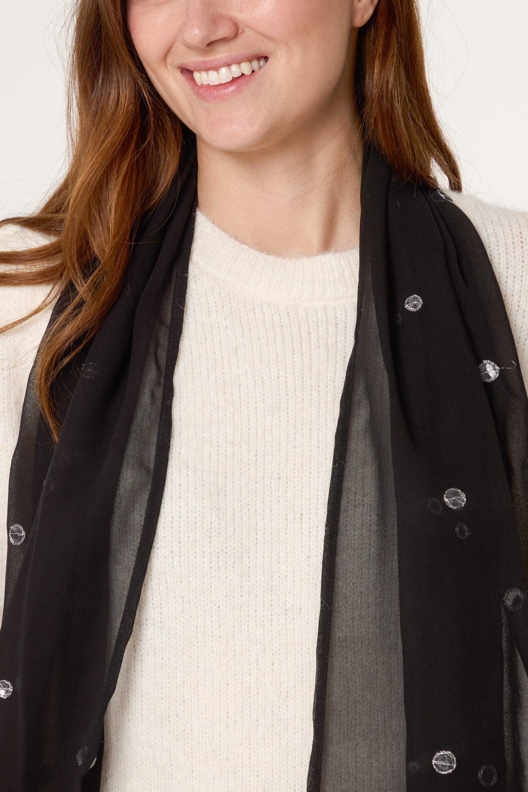 Mirror Polka Dot Mesh Scarf