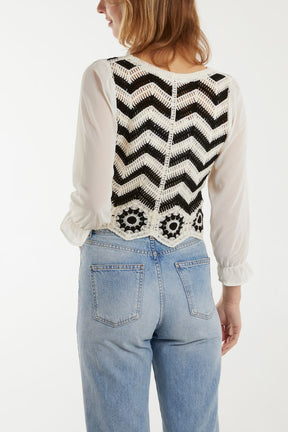 Crochet Zig-Zag Button Top