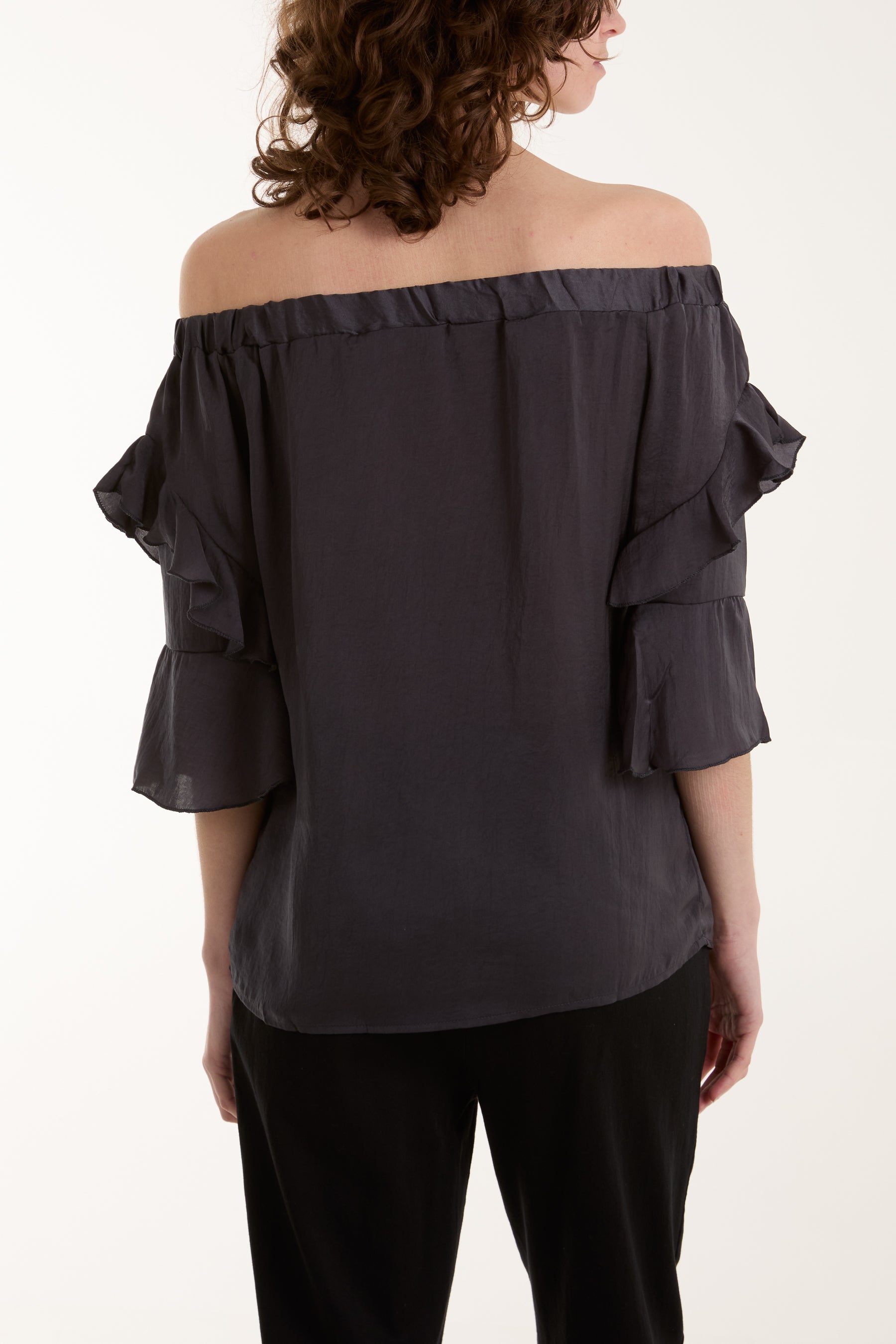 Frill Sleeve Bardot Top