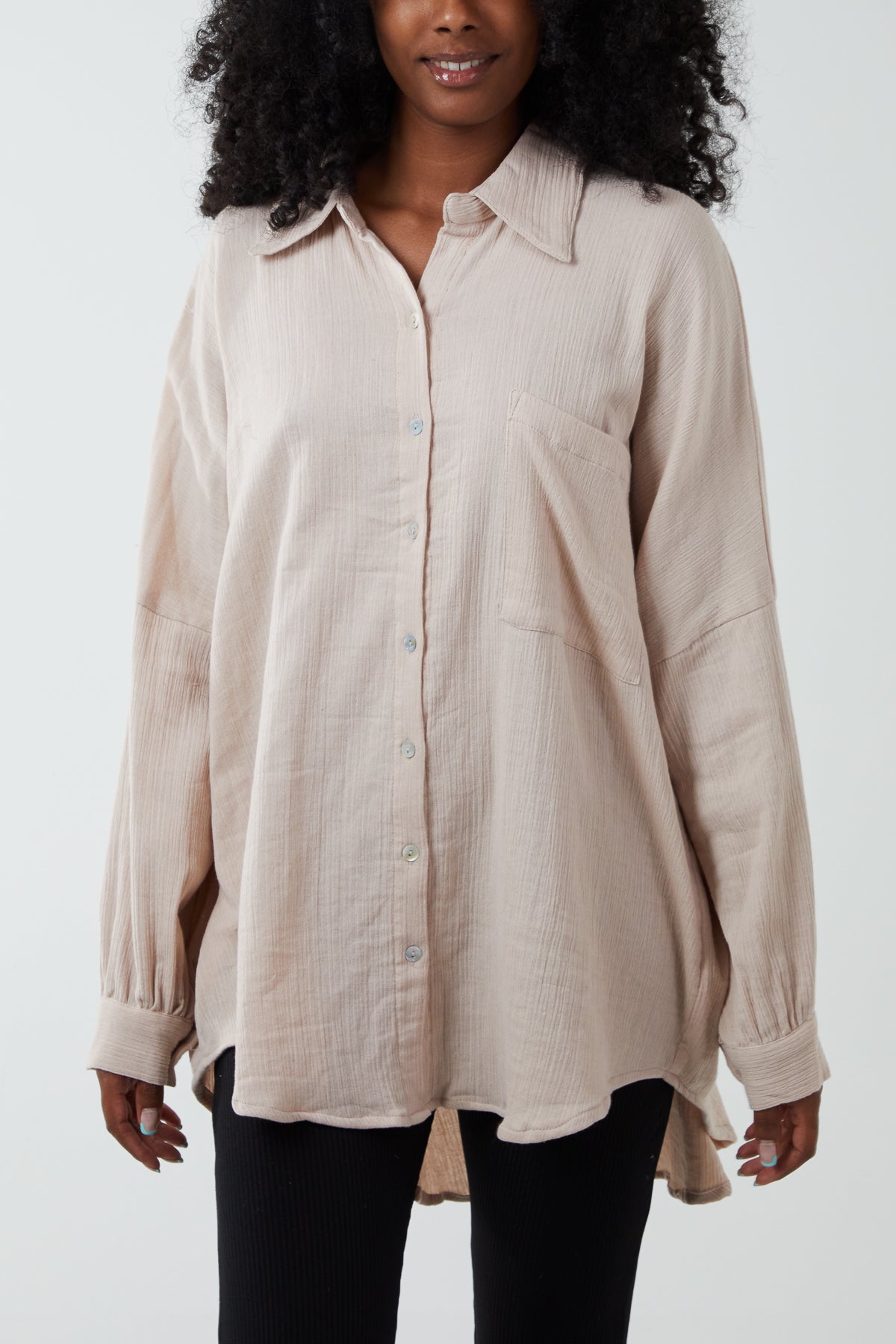 Oversized Cotton Cheesecloth Shirt