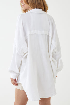 Oversized Cotton Cheesecloth Shirt