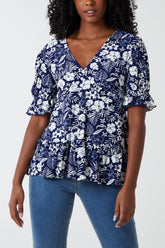Recycled Stretch Crepe Button Front Longline Top