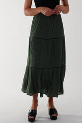 Ladder Trim Maxi Skirt