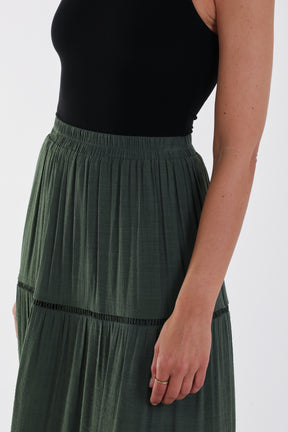 Ladder Trim Maxi Skirt