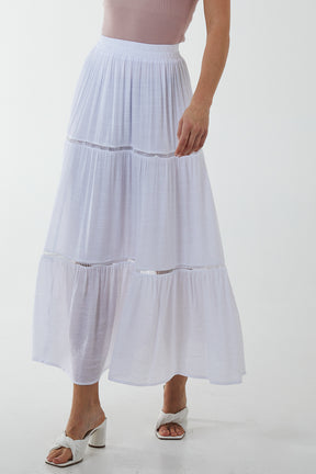 Ladder Trim Maxi Skirt