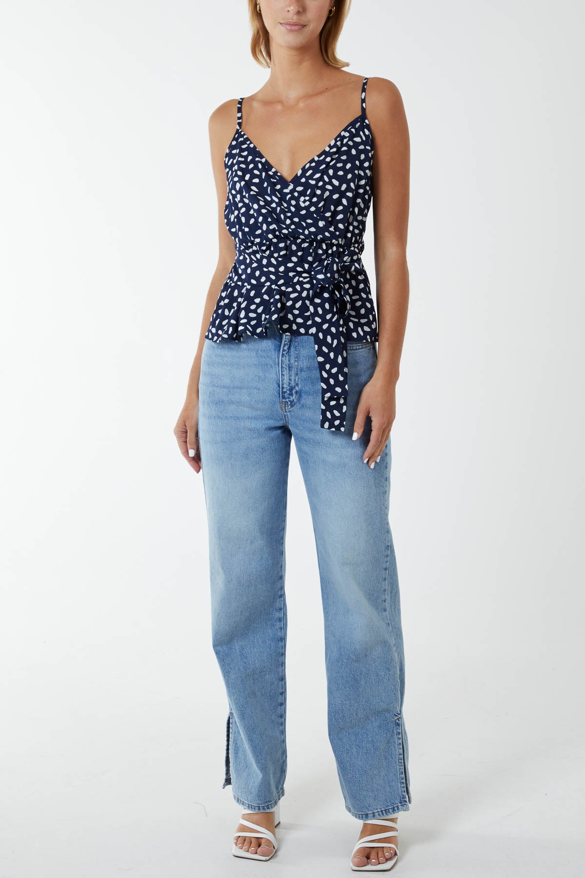 Strappy Tie Peplum Top