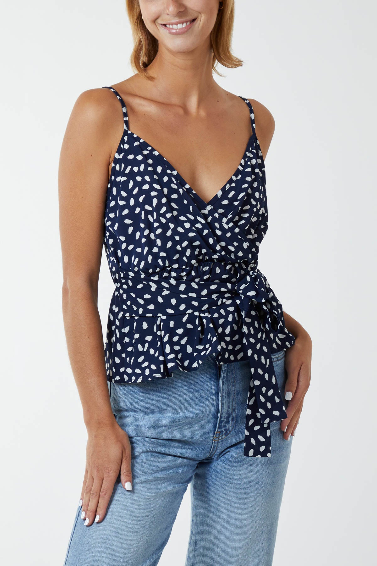 Strappy Tie Peplum Top