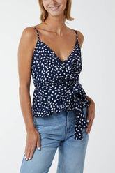 Strappy Tie Peplum Top