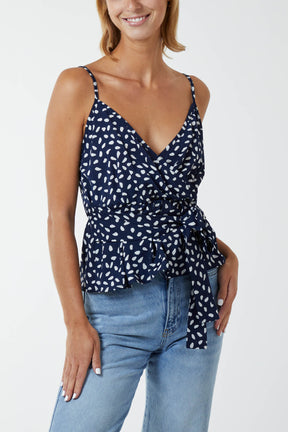 Strappy Tie Peplum Top