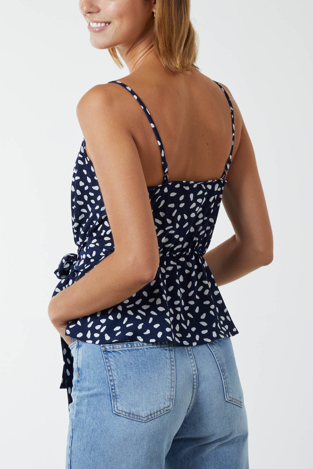 Strappy Tie Peplum Top