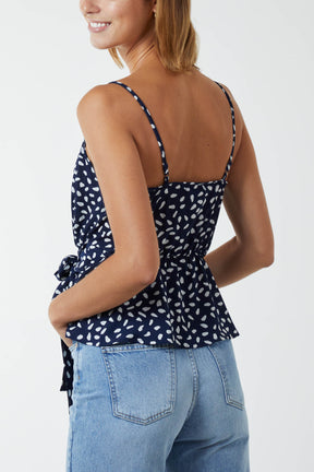 Strappy Tie Peplum Top