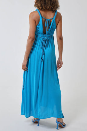 Rope Detail Plunge Maxi Dress