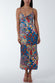 Sweetheart neck patchwork backless cami maxi dress