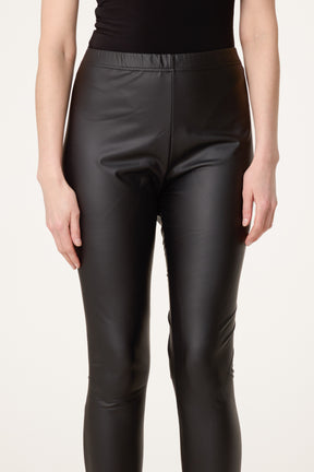 Leather Look Thin Waistband Leggings