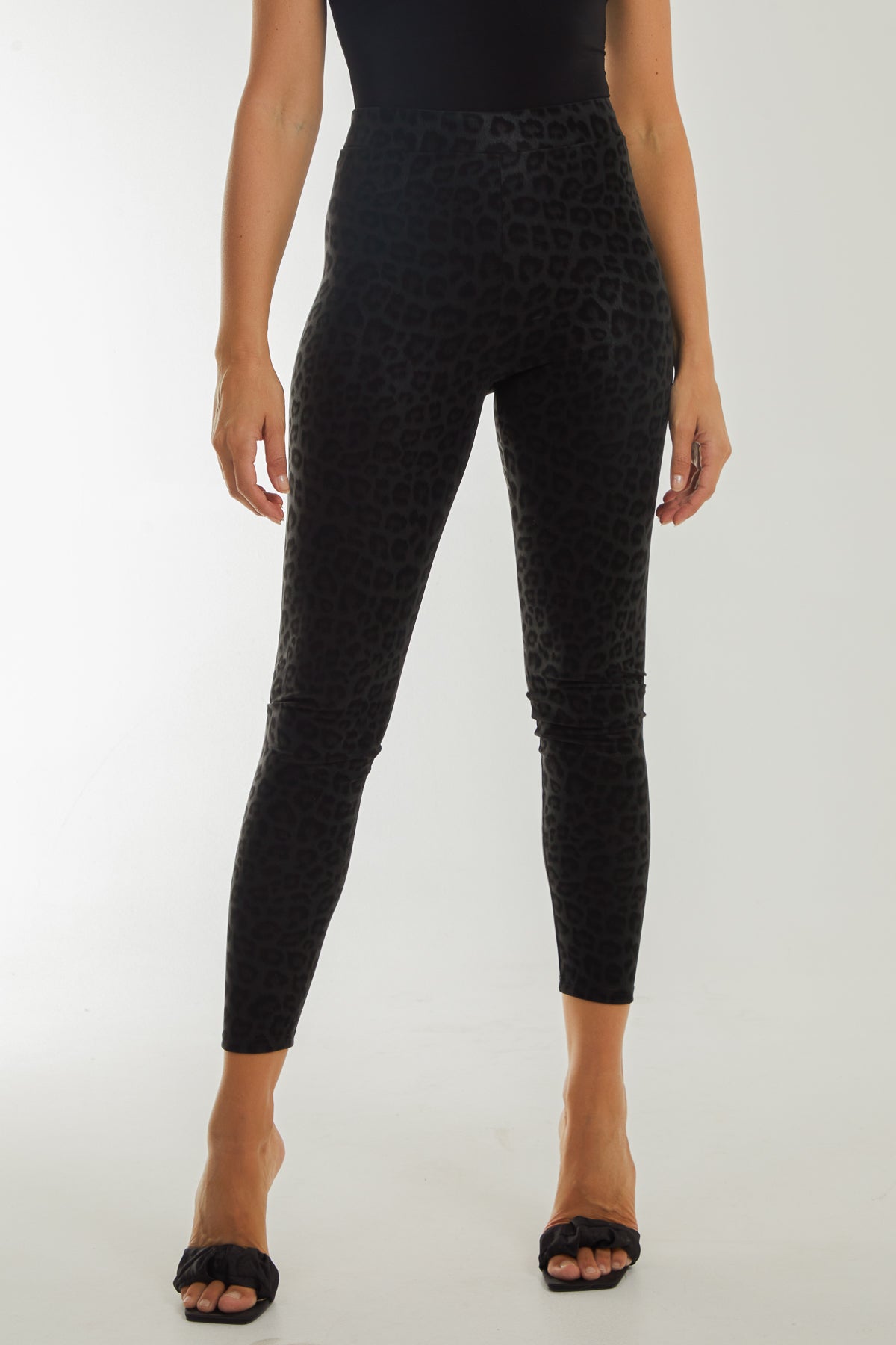 Leopard Print Faux Leather Leggings
