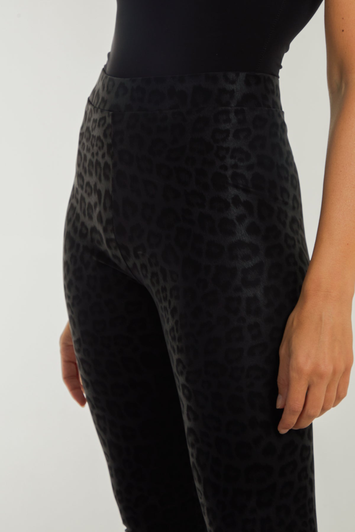 Leopard Print Faux Leather Leggings