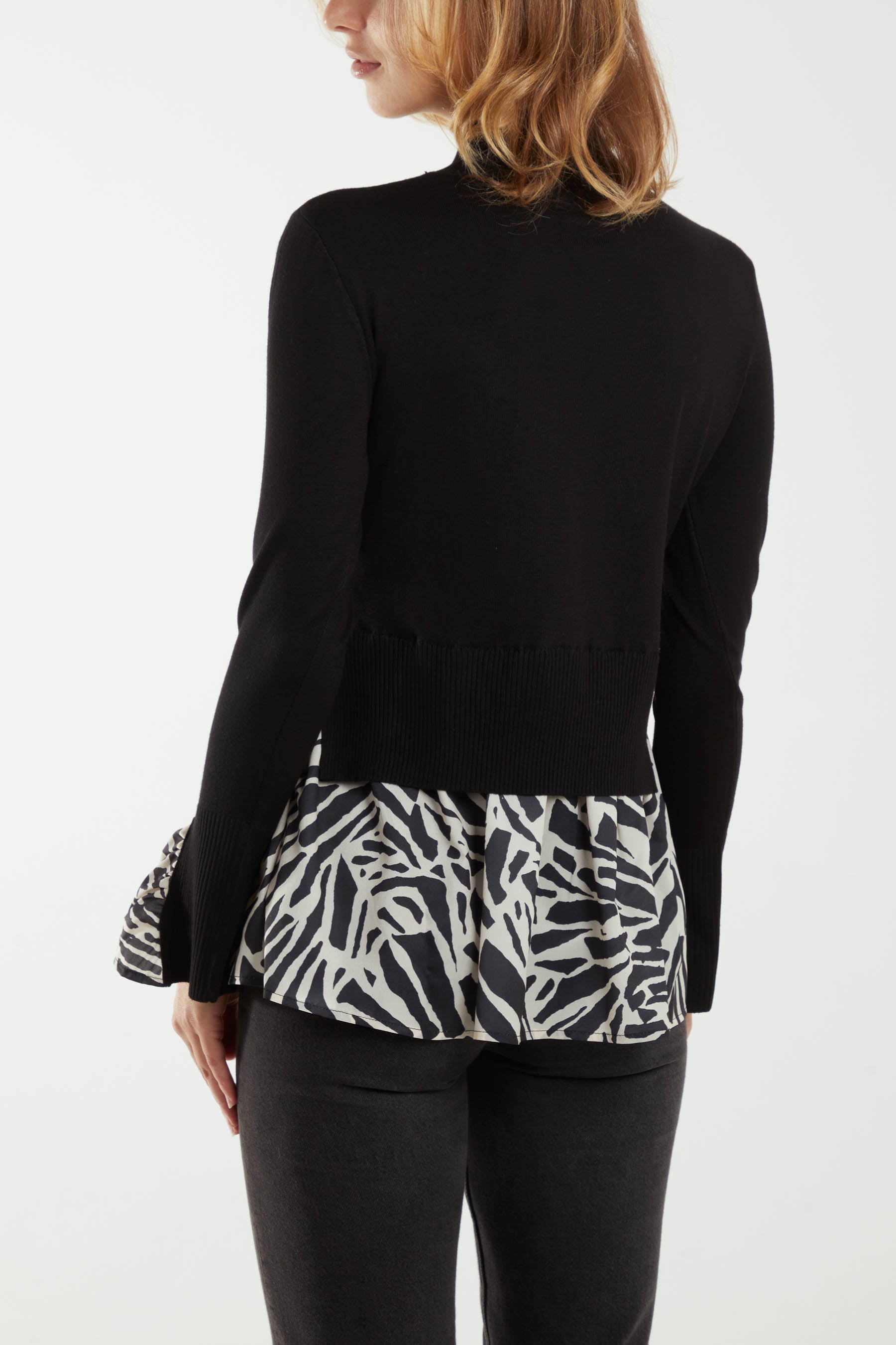 High Neck 2 In 1 Printed Jumper