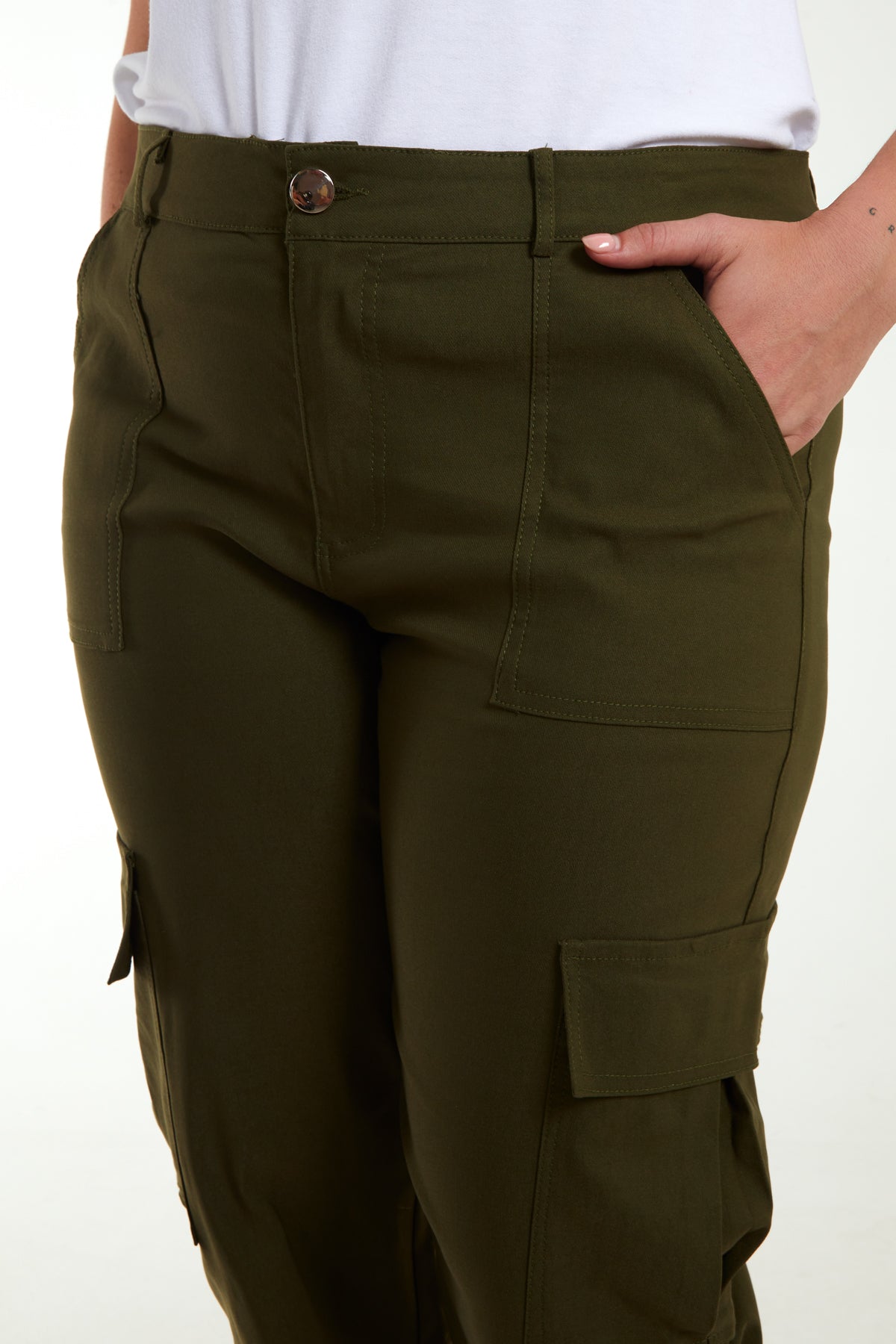 Curve Straight Leg Pocket Detail Cargo Jeans