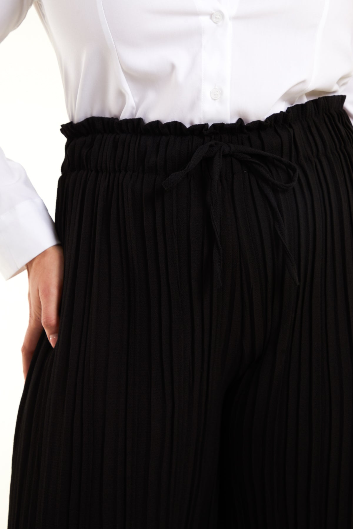Curve Wide Leg Pleated Trousers