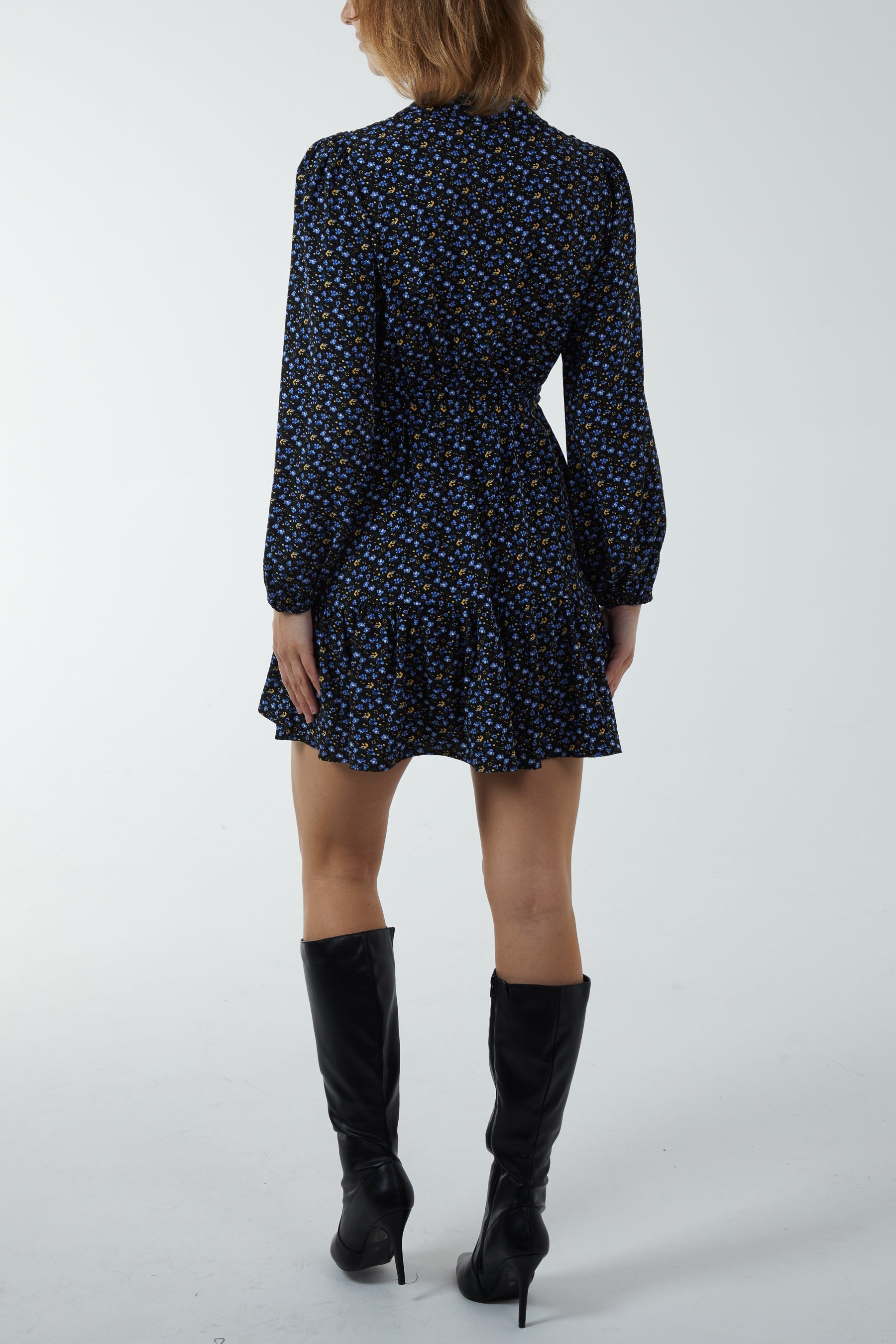 Ditsy Floral Mini Shirt Dress