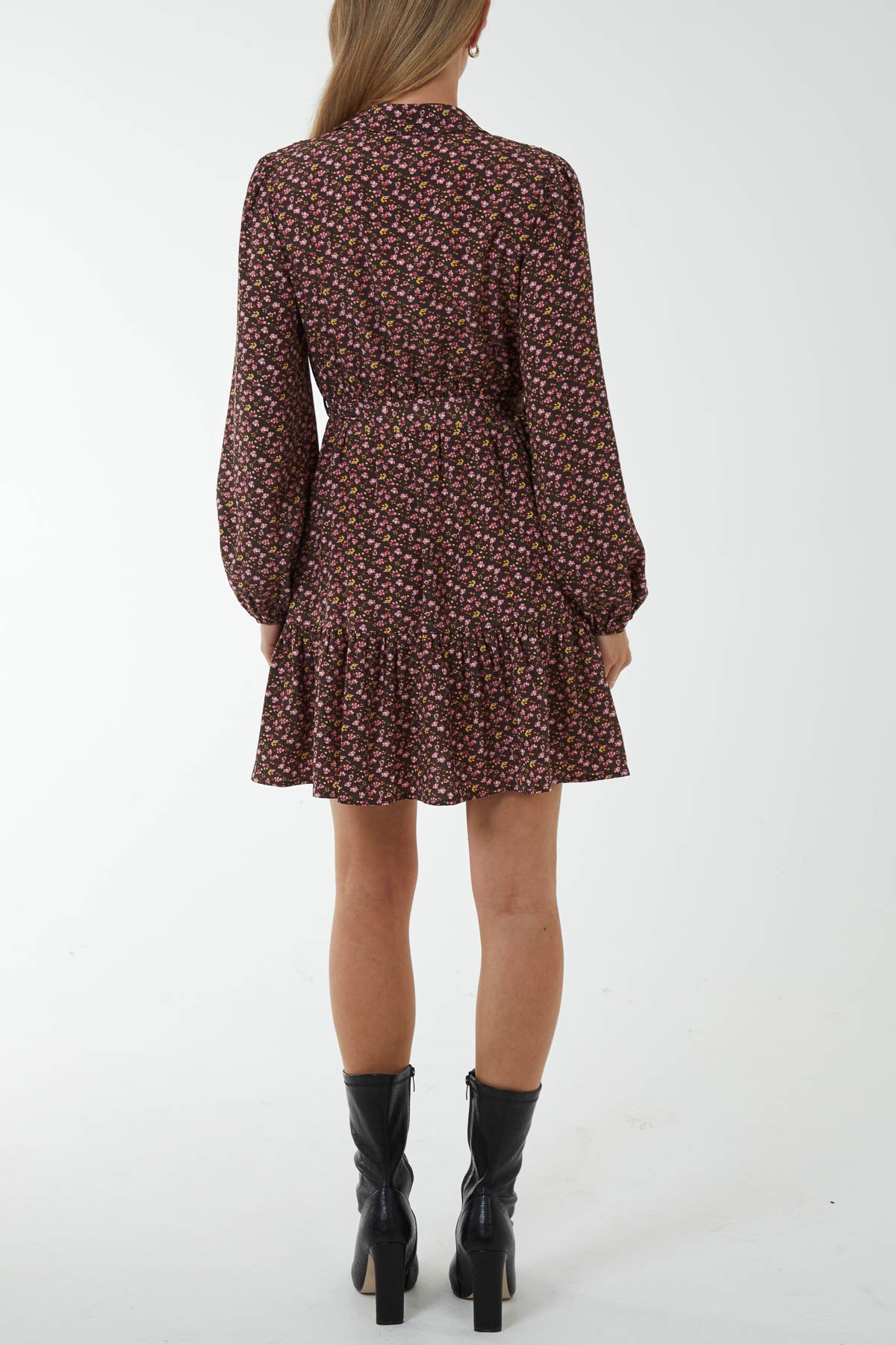 Ditsy Floral Mini Shirt Dress