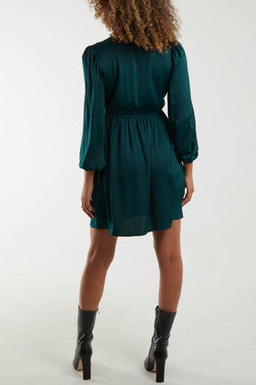 Long Sleeve V-Neck Mini Dress