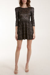 V Bow Back Lace Dolly Mini Dress