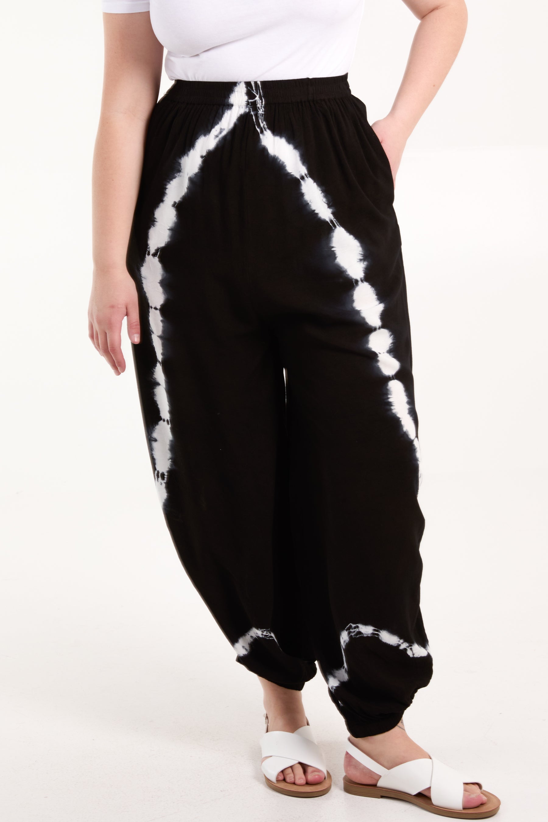 Tie Dye Ruched Harem Trouser