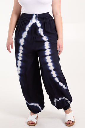 Tie Dye Ruched Harem Trouser