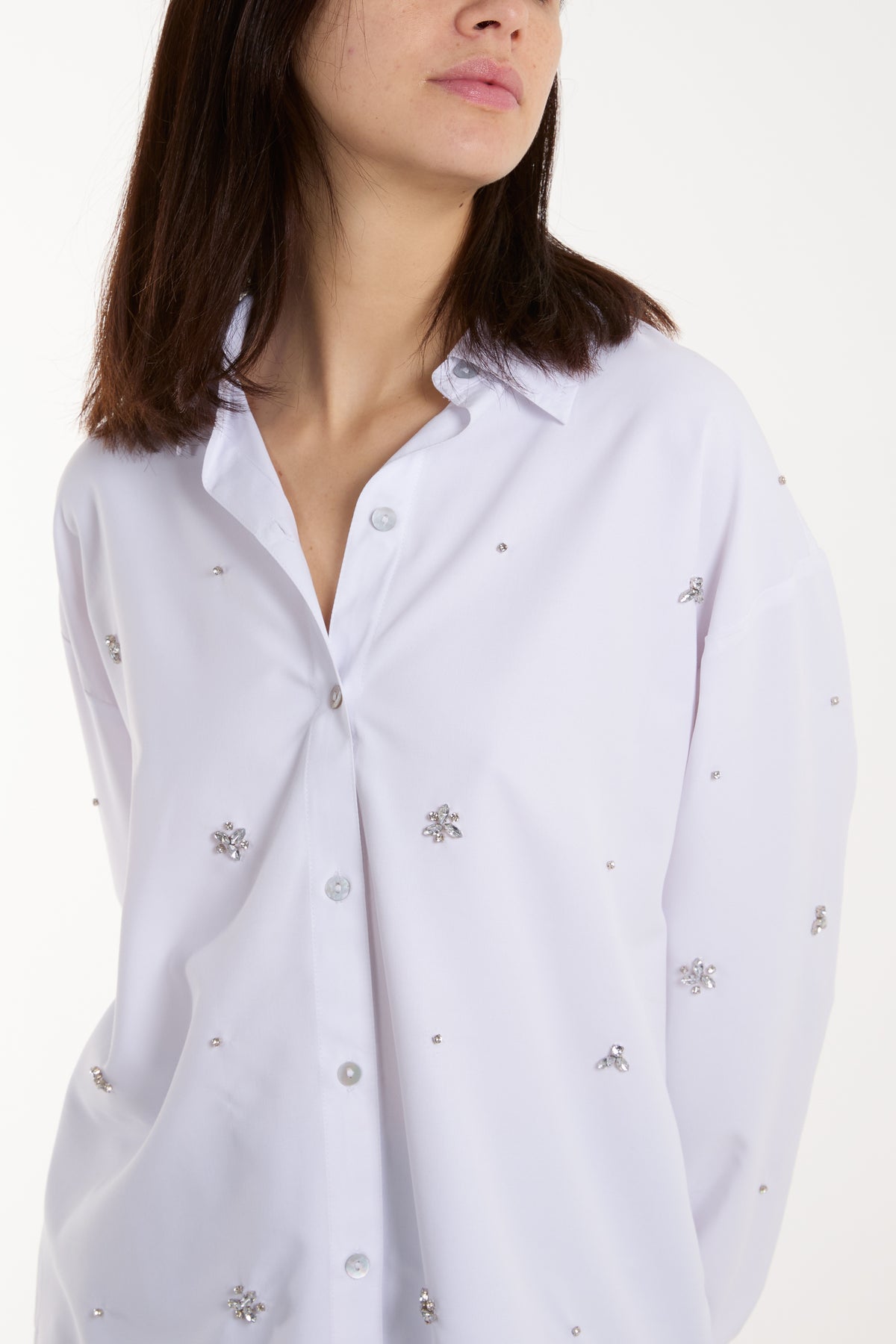 Embellished Diamante Petal Shirt