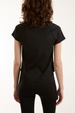 Active Short Mesh Sleeve Top