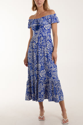 Bardot Stretch Crepe Floral Maxi Dress