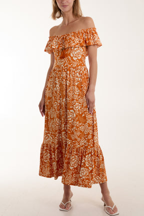 Bardot Stretch Crepe Floral Maxi Dress