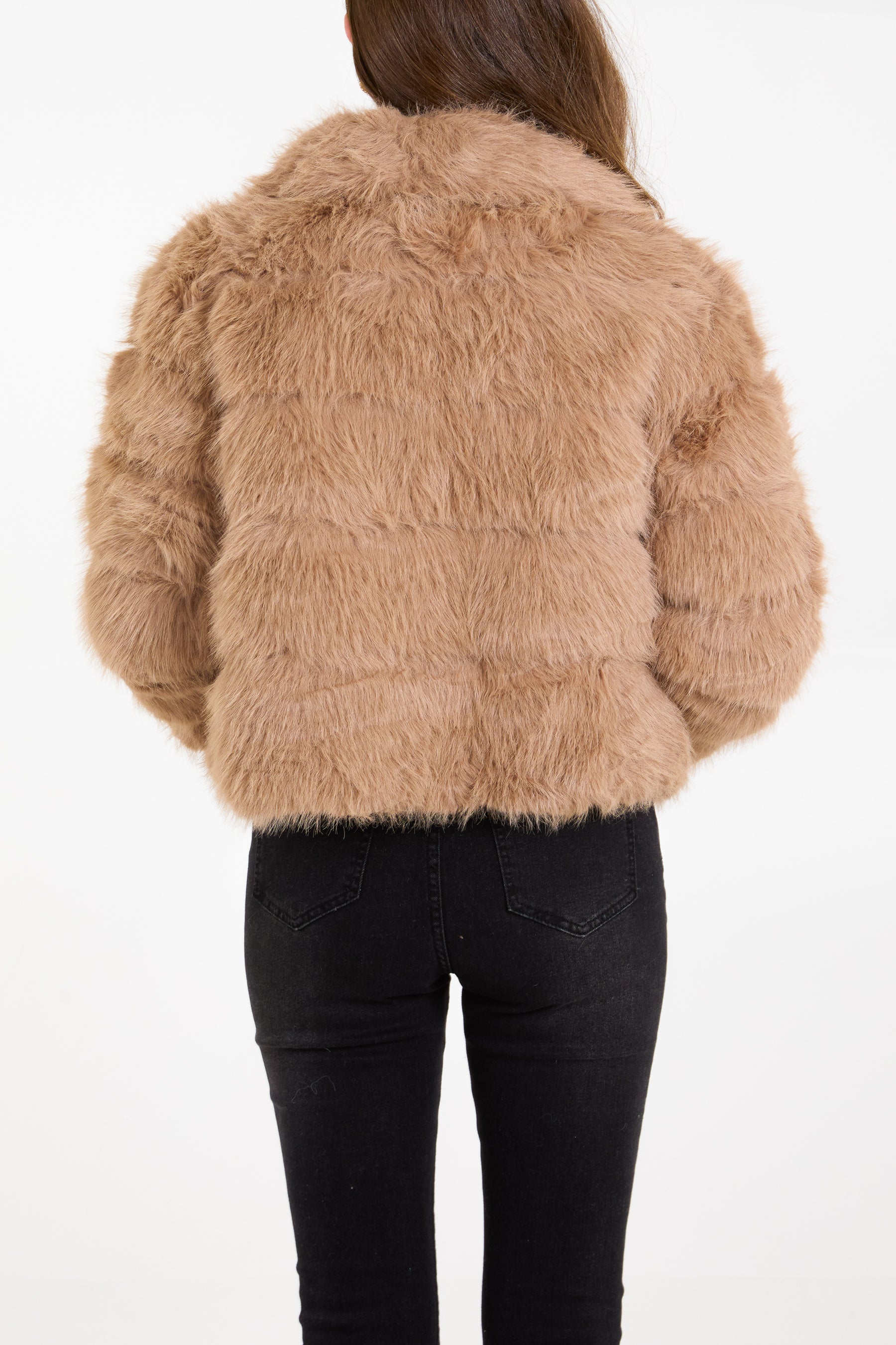 Faux fur pelted jacket hotsell