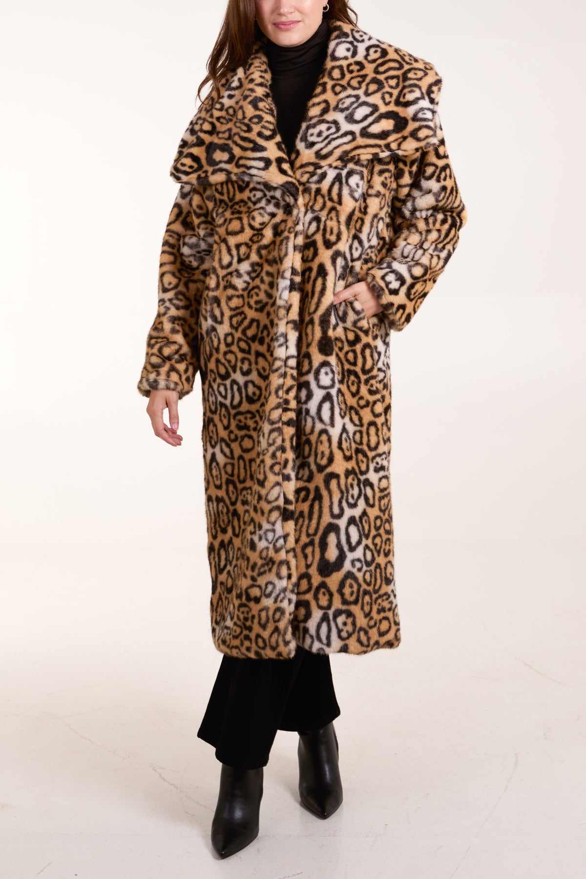 Leopard Fur Extreme Collar Coat