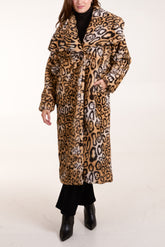 Leopard Fur Extreme Collar Coat