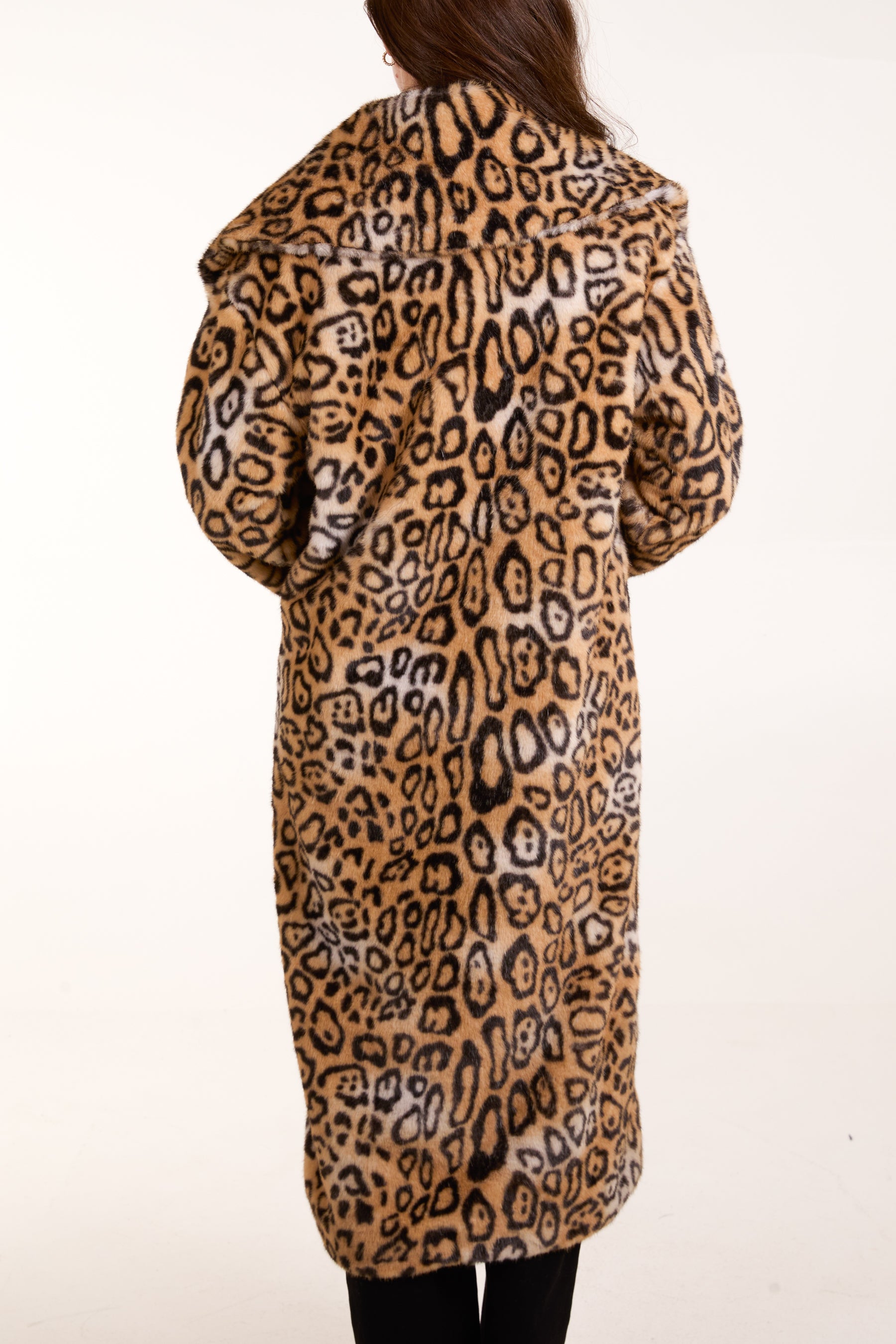 Leopard Fur Extreme Collar Coat