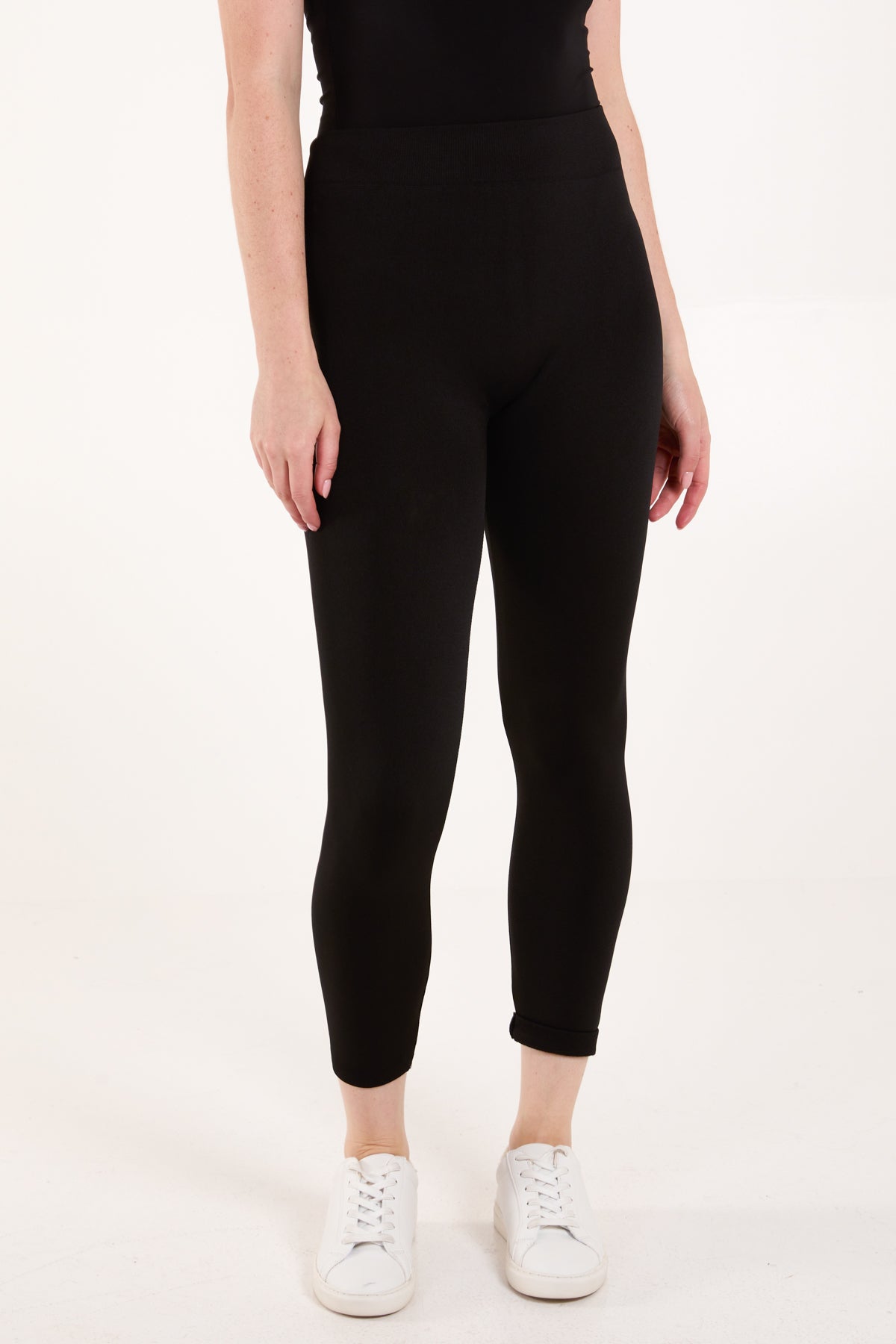 Medium Basic Black Fleeced Legging