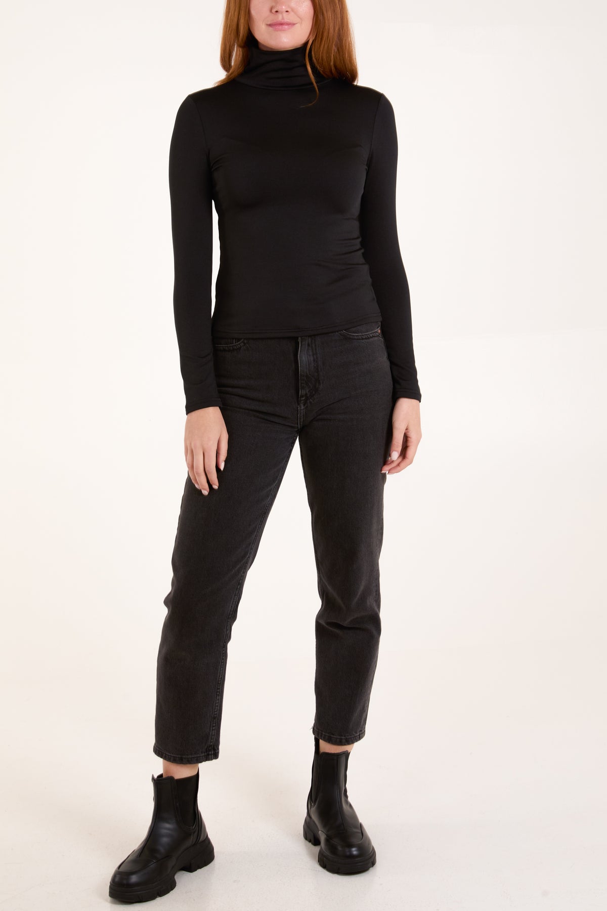 Fleece Lined Roll Neck Top