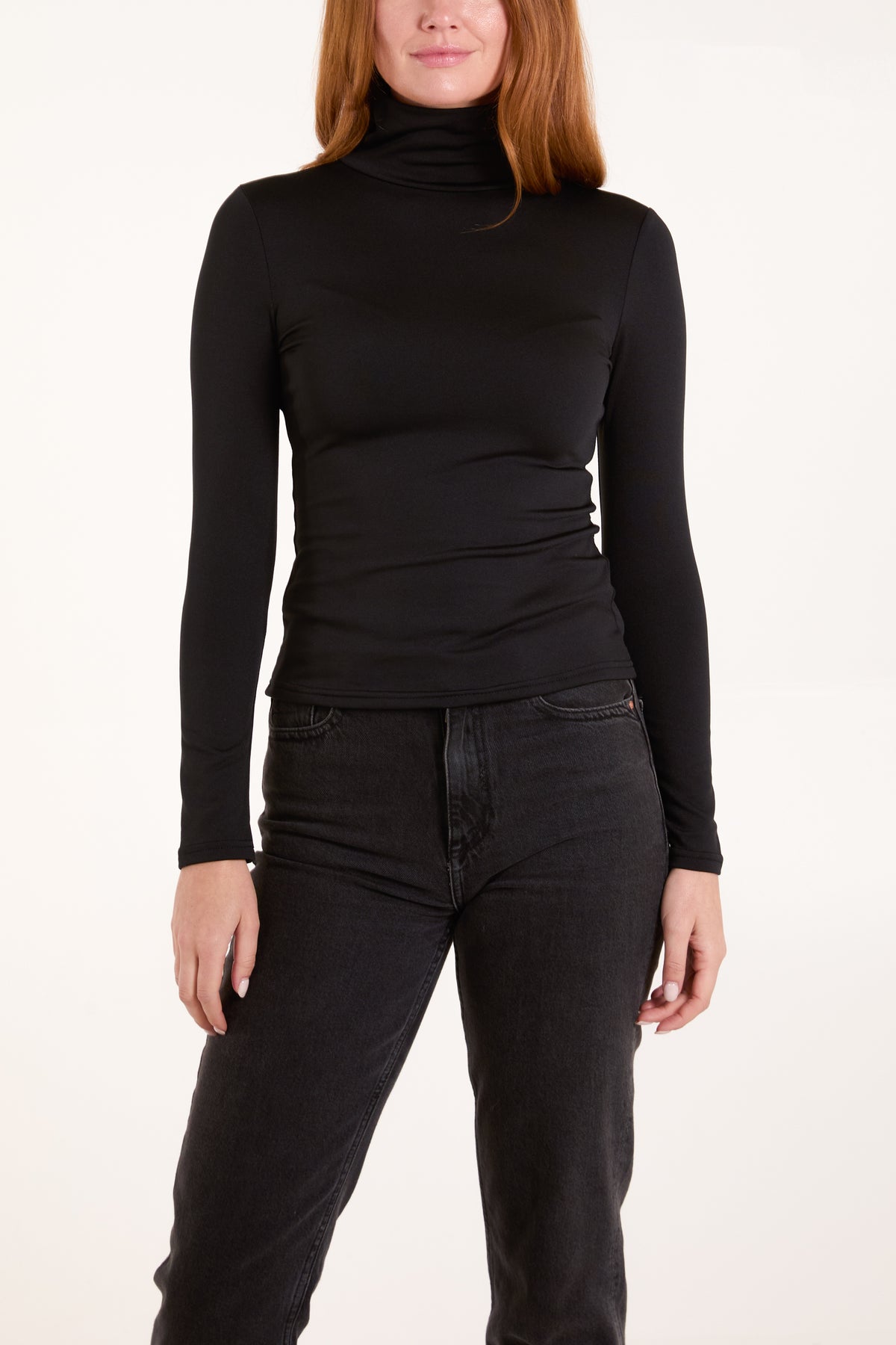 Fleece Lined Roll Neck Top