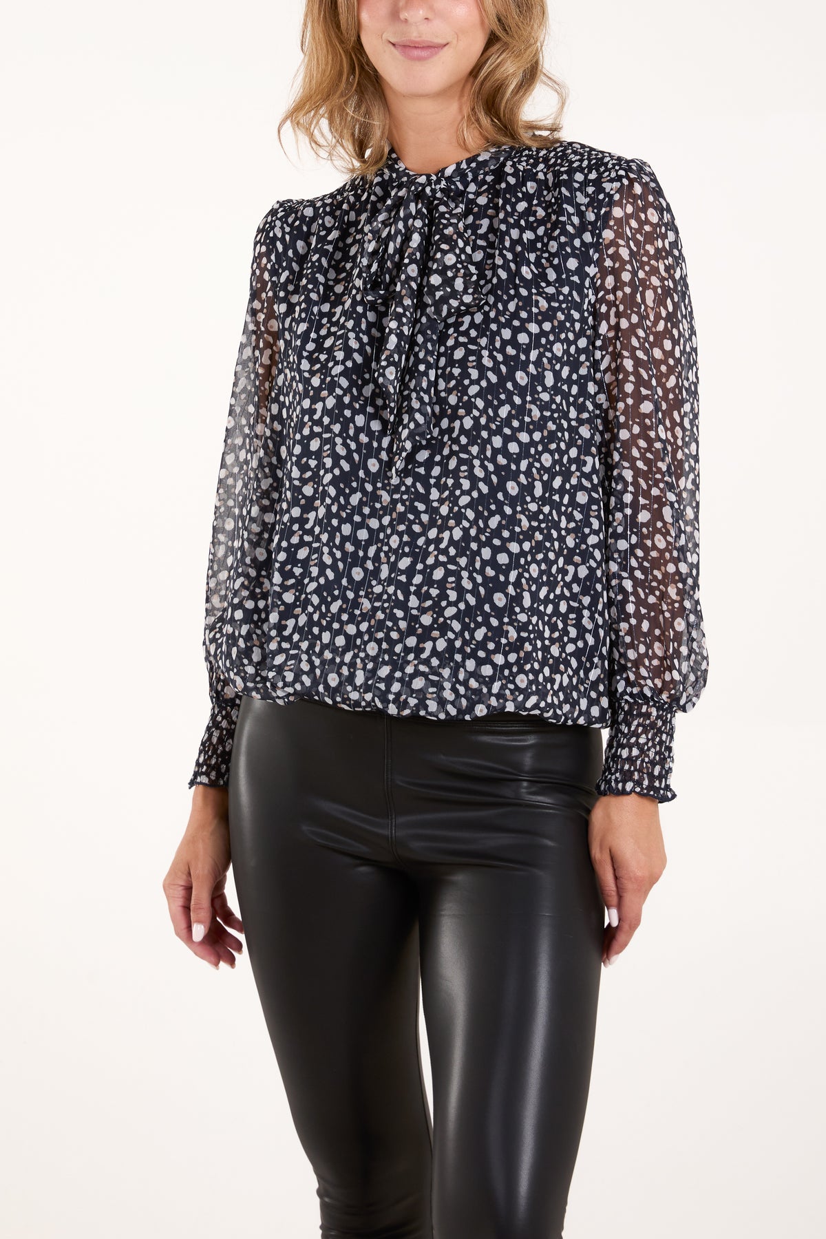 Spotty Pussy Bow Blouse