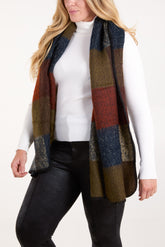 Colour Block Stitch Hem Scarf