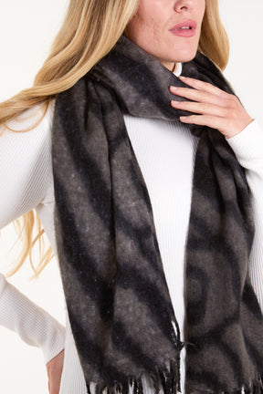 Tiger Print Tassel Scarf